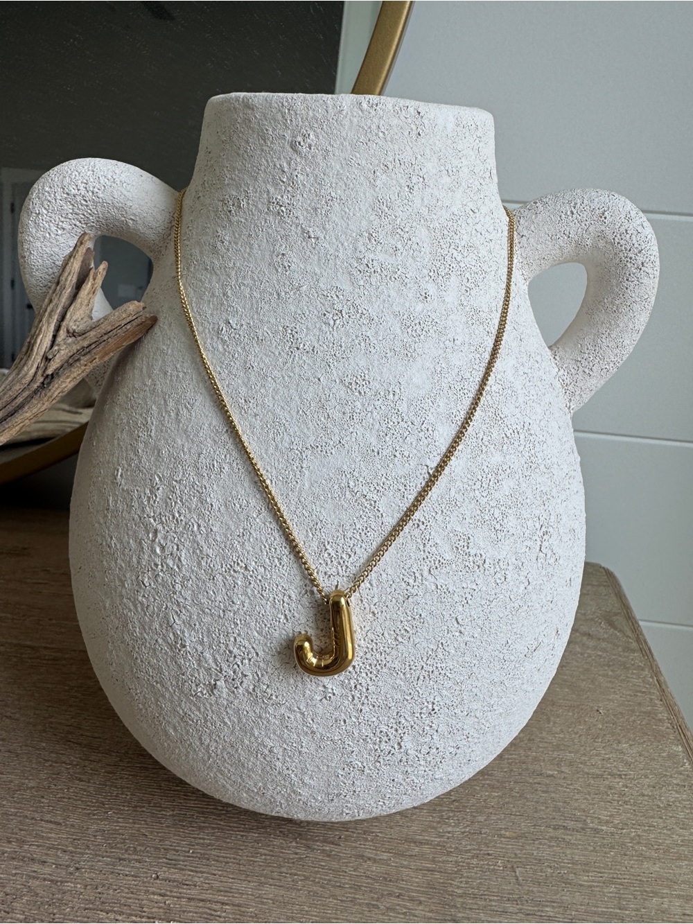 18K Gold Plated Initial J Balloon Pendant Necklace | Non-Tarnish Stainless Steel
